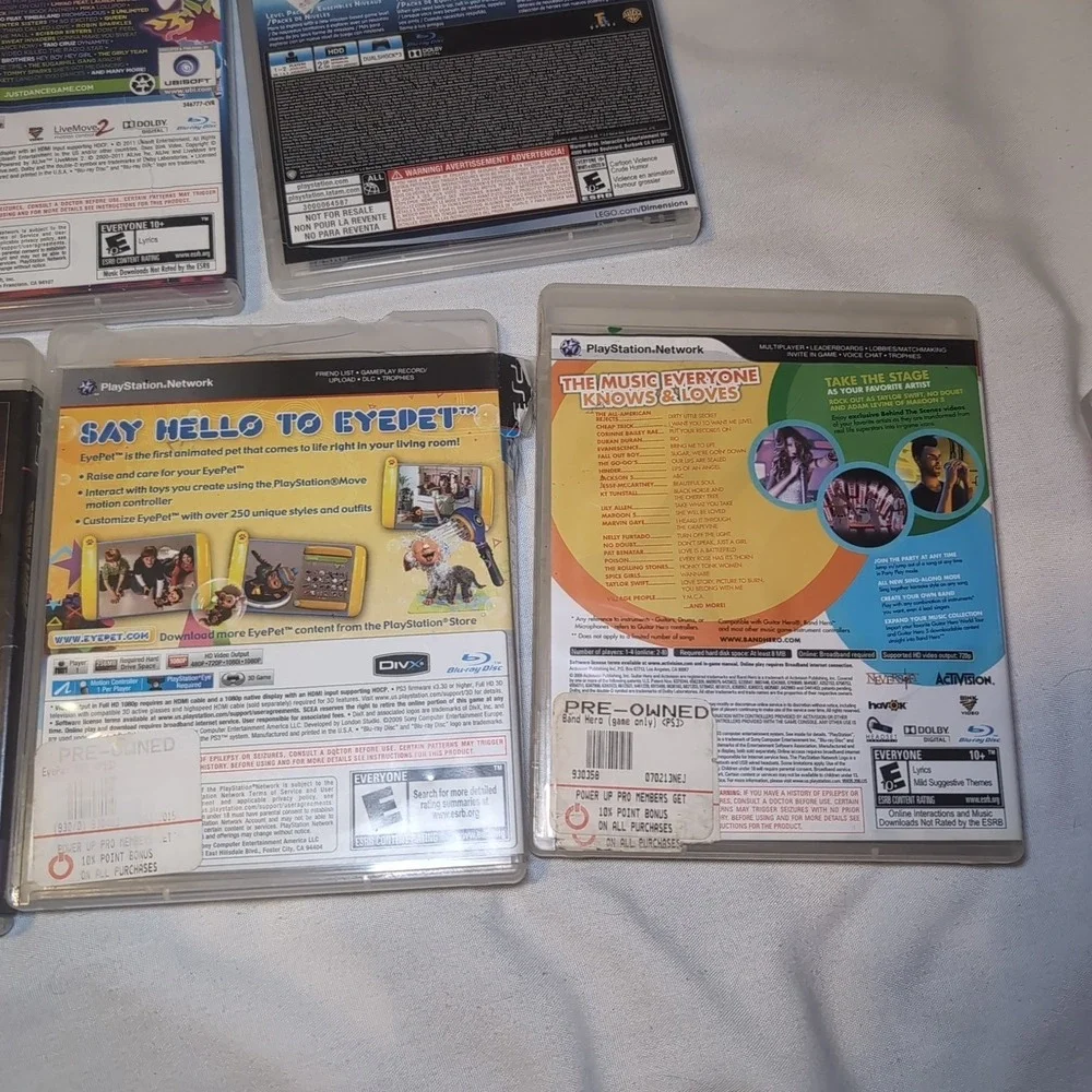 Just Dance 3, Lego Dimensions, Minecraft Season Pass, Eyepet, Band Hero Ps3 Kids